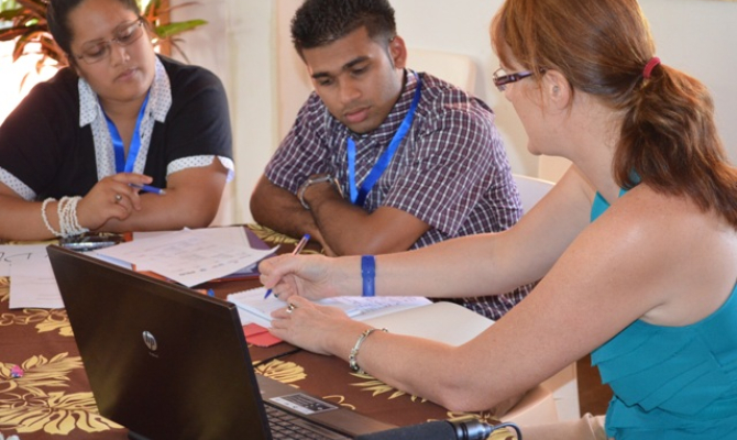 Participants from a previous media training on climate change provided by SPREP 