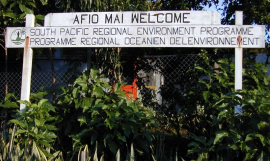 First SPREP signboard at Vaitele location. 