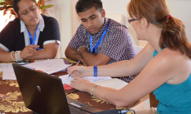 Participants from a previous media training on climate change provided by SPREP 