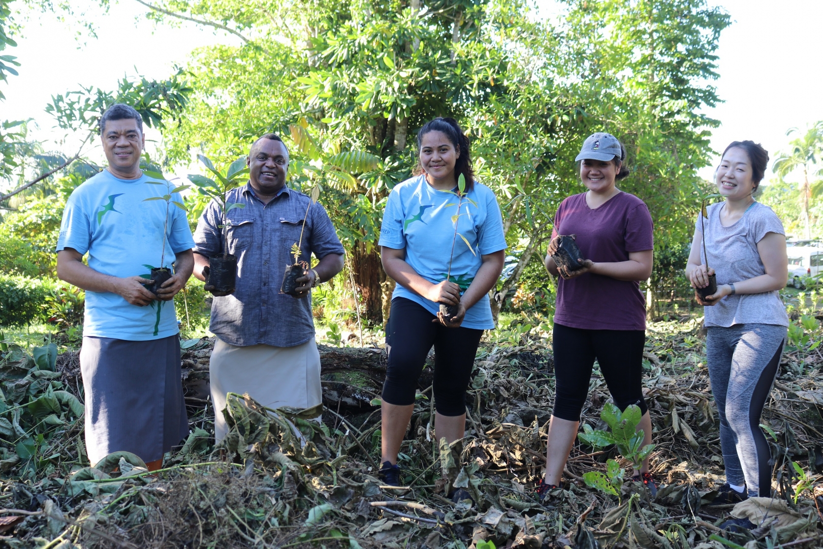 SPREP staff tree planting activity